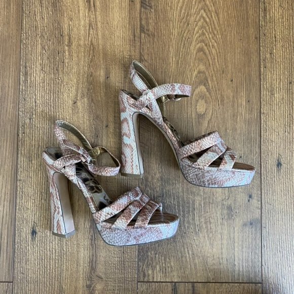 Sam Edelman | Shoes | Sam Edelman Taryn Snake Skin Sandal Heel Size 6 ...